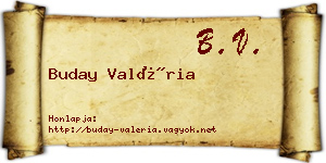 Buday Valéria névjegykártya