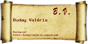 Buday Valéria névjegykártya